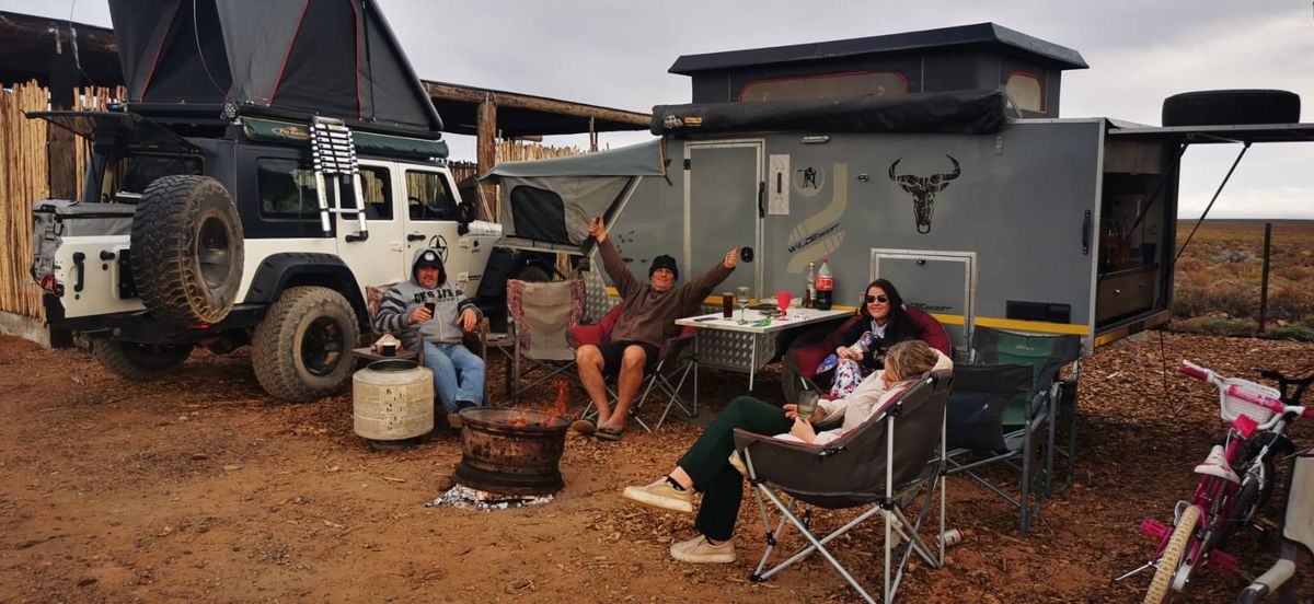 Campers socializing at Rooidakkies